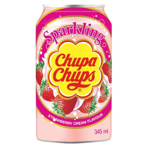 Chupa Chups Sparkling Drink Strawberry & Cream  