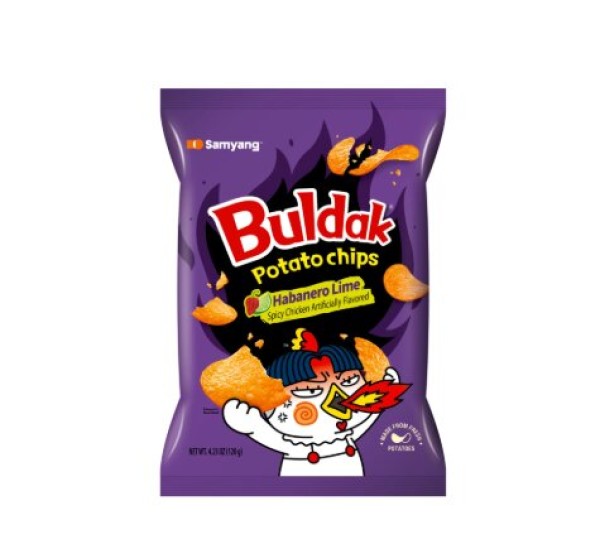 Samyang Buldak Potato Chips με γεύση Τσίλι και Λάιμ
