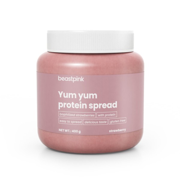 Πρωτεϊνικό Άλλειμα Yum Yum BeastPink με Γεύση Φράουλα 400gr